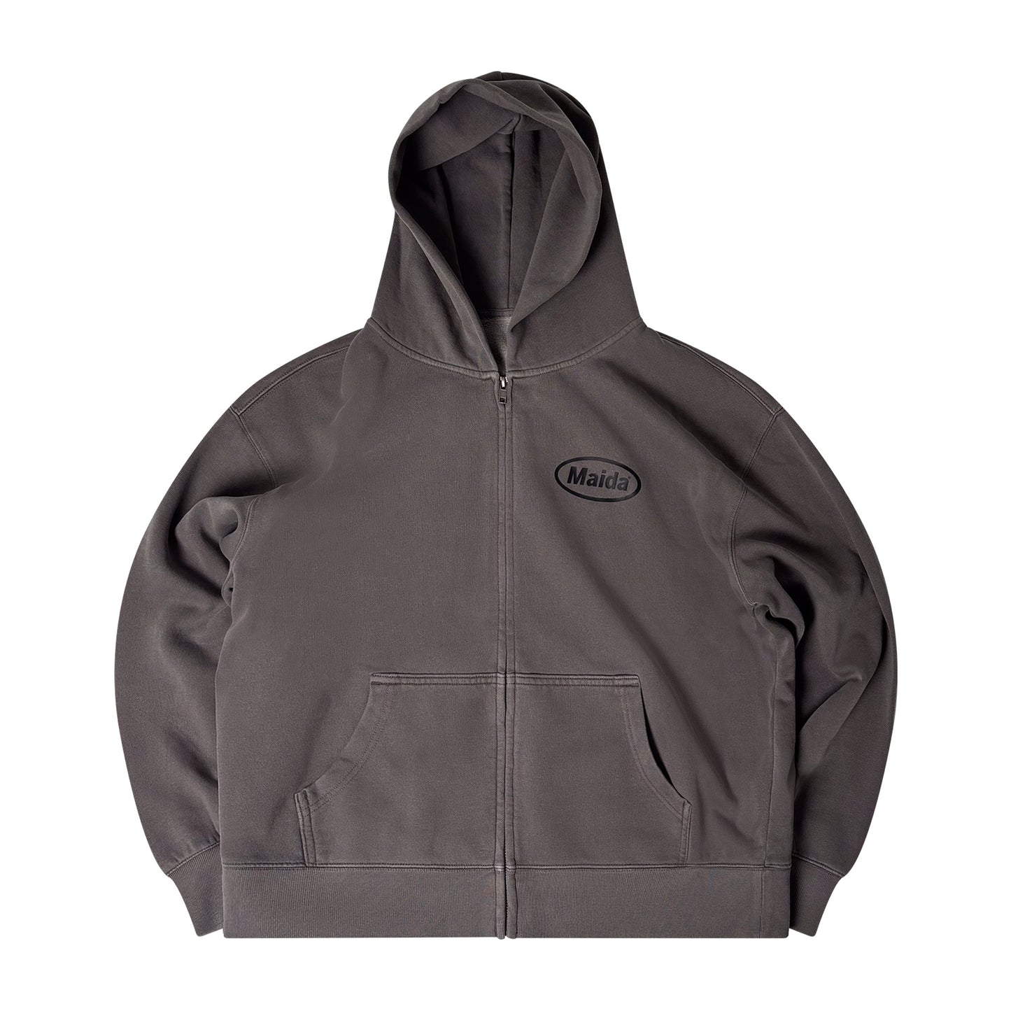 Faded Grey Zip Up Hood