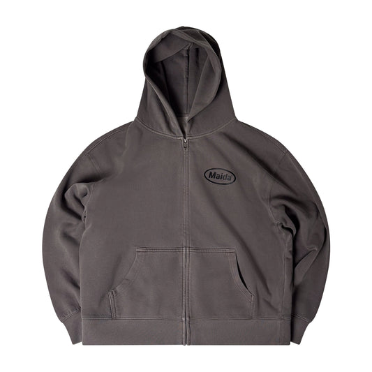 Faded Grey Zip Up Hood