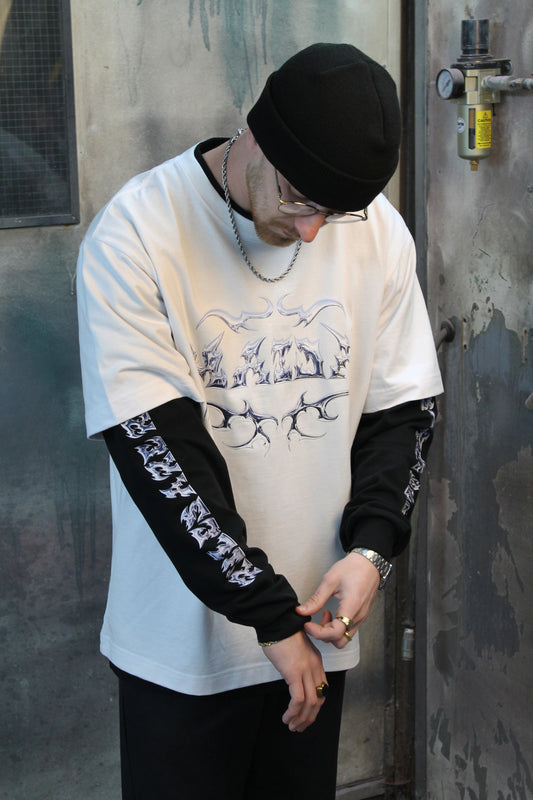 Chrome Black Longsleeve + White Tee Combo